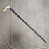 1894 British Antique Men's Cane Sterling Silver Decorated Antler Handle Black Shaft 84cm